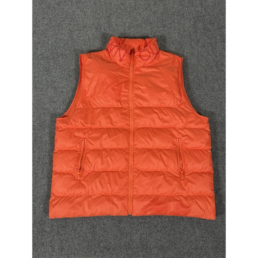 Outerknown Echo Mono Puffer Vest Womens Large Orange Full Zip